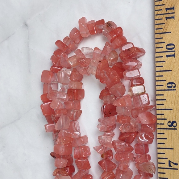 Chico's Cherry Quartz Layered Nugget Necklace - Picture 4 of 5